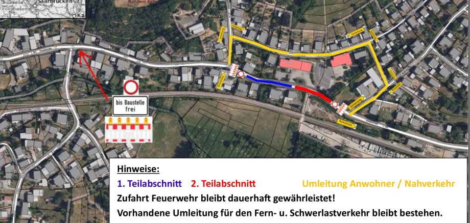 Karte Vollsperrung Hauptstraße Niedermohr