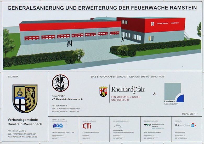 Bauschild Sanierung Feuerwache